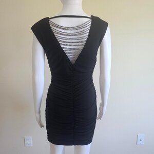 BCX Draped Beaded Open Back Dress